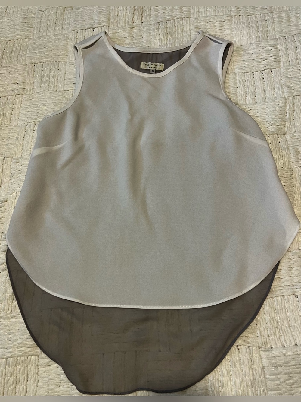 rag & bone Two-Tone Layered Sleeveless Camisole in Light Gray and Dark Gray